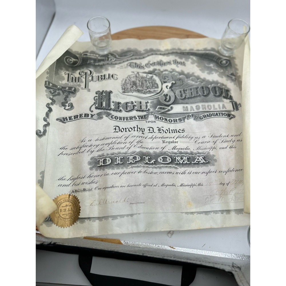 1922 Magnolia High School Diploma Magnolia MS Mother Of Supreme Court Judge